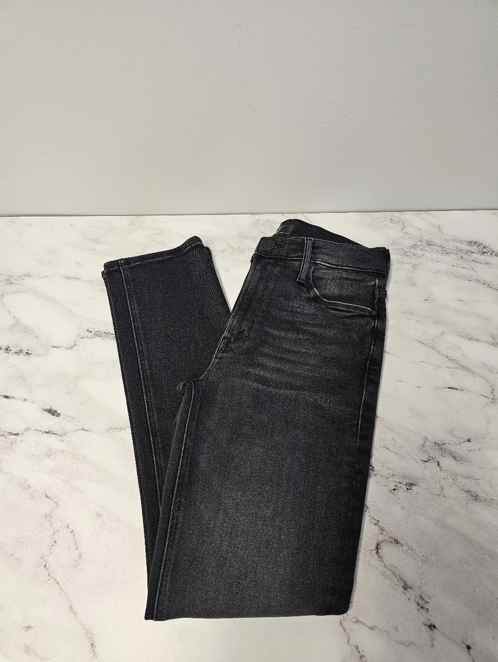 MOTHER The Mid Rise Dazzler Flood Straight Leg‎ Not Today Satan Black Jeans 26